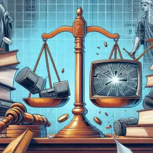 "Imagen de un tribunal argentino emitiendo una sentencia judicial que ordena el bloqueo de aplicaciones de IPTV ilegales en Argentina, destacando la lucha contra la piratería digital y la protección de los derechos de autor."